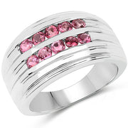 Bids.com 1.00 Carat Genuine Pink Tourmaline .925 Sterling Silver Ring Rings
