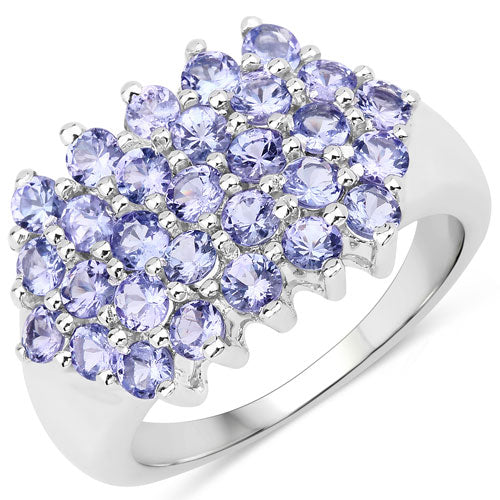 Bids.com 2.03 Carat Genuine Tanzanite .925 Sterling Silver Ring Rings