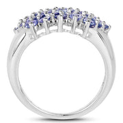 Bids.com 2.03 Carat Genuine Tanzanite .925 Sterling Silver Ring Rings