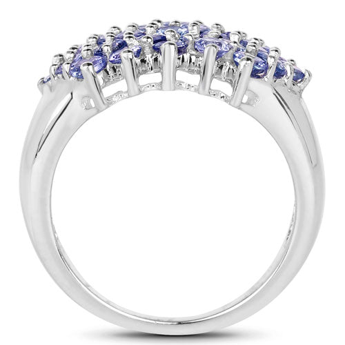 Bids.com 2.03 Carat Genuine Tanzanite .925 Sterling Silver Ring Rings