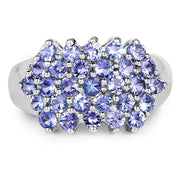 Bids.com 2.03 Carat Genuine Tanzanite .925 Sterling Silver Ring Rings