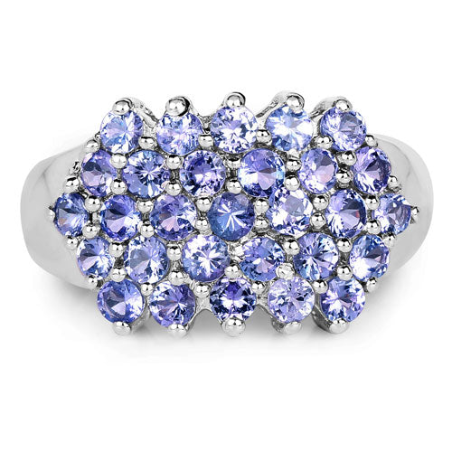Bids.com 2.03 Carat Genuine Tanzanite .925 Sterling Silver Ring Rings