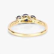 Bids.com 0.56 Carat Genuine Blue Sapphire and White Diamond 14K Yellow Gold Ring Rings