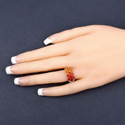 Bids.com 1.56 Carat Genuine Fire Opal .925 Sterling Silver Ring Rings
