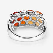 Bids.com 1.56 Carat Genuine Fire Opal .925 Sterling Silver Ring Rings