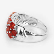 Bids.com 1.56 Carat Genuine Fire Opal .925 Sterling Silver Ring Rings