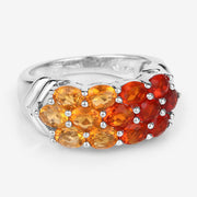 Bids.com 1.56 Carat Genuine Fire Opal .925 Sterling Silver Ring Rings