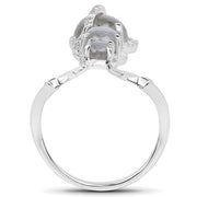 Bids.com 2.79 Carat Genuine Labradorite And White Topaz .925 Sterling Silver Ring Rings