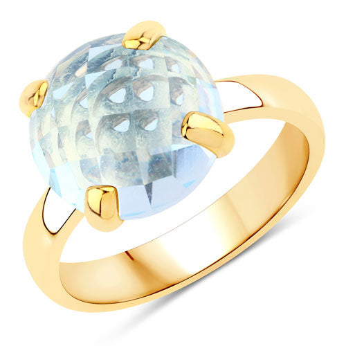 Bids.com 8.50 Carat Genuine Blue Topaz .925 Sterling Silver Ring Rings