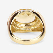 Bids.com 4.56 Carat Genuine Citrine and White Diamond .925 Sterling Silver Ring Rings