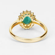 Bids.com 1.39 Carat Genuine Zambian Emerald and White Diamond 10K Yellow Gold Ring Rings