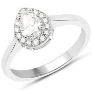 Bids.com 14K White Gold 0.64 Carat Genuine White Diamond Ring Rings