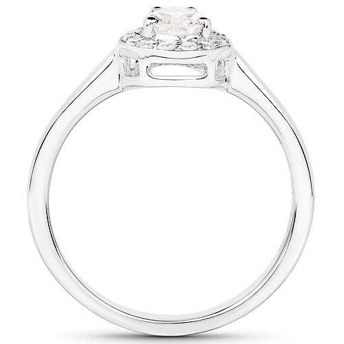 Bids.com 14K White Gold 0.64 Carat Genuine White Diamond Ring Rings