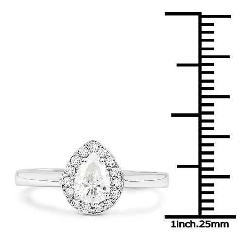 Bids.com 14K White Gold 0.64 Carat Genuine White Diamond Ring Rings