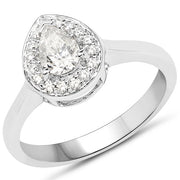 Bids.com 14K White Gold 0.63 Carat Genuine White Diamond Ring Rings