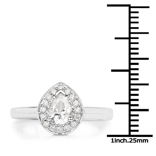 Bids.com 14K White Gold 0.63 Carat Genuine White Diamond Ring Rings