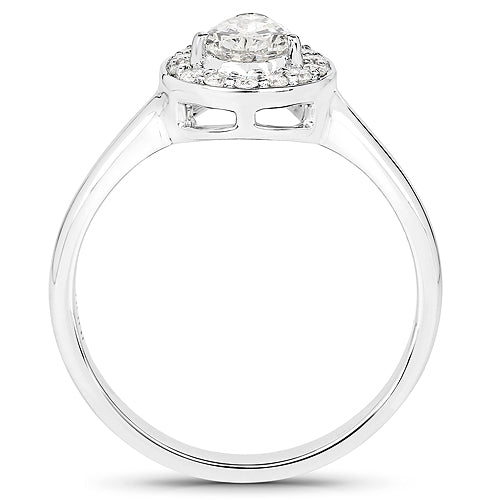 Bids.com 14K White Gold 0.70 Carat Genuine White Diamond Ring Rings