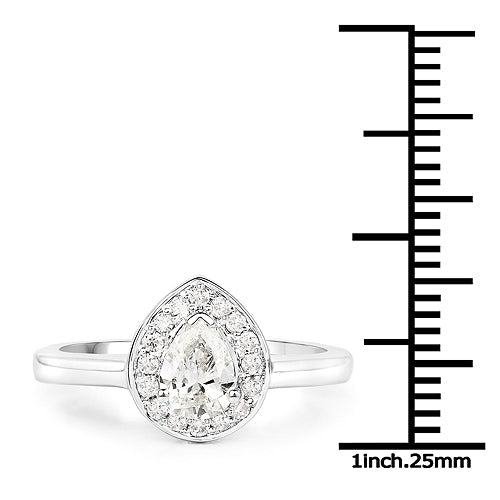 Bids.com 14K White Gold 0.64 Carat Genuine White Diamond Ring Rings
