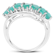 Bids.com 1.64 Carat Genuine Emerald Sterling Silver Ring Rings
