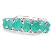 Bids.com 1.64 Carat Genuine Emerald Sterling Silver Ring Rings