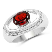 Bids.com 2.50 Carat Genuine Garnet .925 Sterling Silver Ring Rings