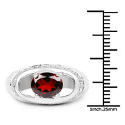 Bids.com 2.50 Carat Genuine Garnet .925 Sterling Silver Ring Rings