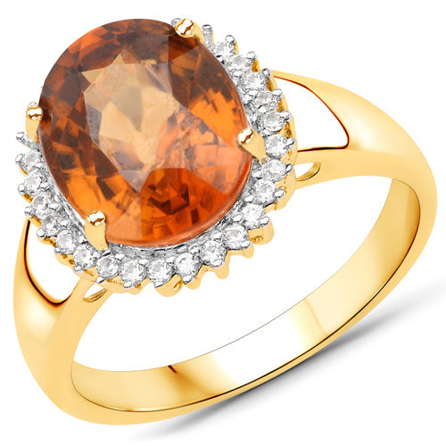 Bids.com 3.90 Carat Genuine Zircon Zanzibar and White Zircon .925 Sterling Silver Ring Rings