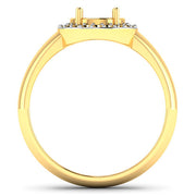 Bids.com 0.22 Carat Genuine White Diamond 14K Yellow Gold Semi Mount Ring - holds 9x7mm Oval Gemstone Rings