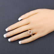 Bids.com 0.22 Carat Genuine White Diamond 14K Yellow Gold Semi Mount Ring - holds 9x7mm Oval Gemstone Rings