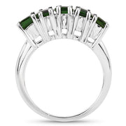 Bids.com 3.25 Carat Genuine Chrome Diopside .925 Sterling Silver Ring Rings