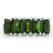Bids.com 3.25 Carat Genuine Chrome Diopside .925 Sterling Silver Ring Rings