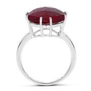 Bids.com 8.20 Carat Dyed Ruby .925 Sterling Silver Ring Rings