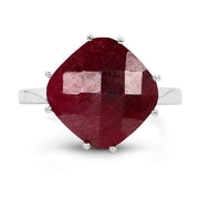 Bids.com 8.20 Carat Dyed Ruby .925 Sterling Silver Ring Rings
