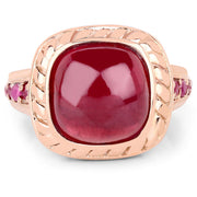 Bids.com 9.14 Carat Glass Filled Ruby and Ruby .925 Sterling Silver Ring Rings