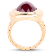 Bids.com 14K Rose Gold Plated 17.60 Carat Genuine Glass Filled Ruby .925 Sterling Silver Ring Rings