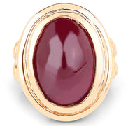 Bids.com 14K Rose Gold Plated 17.60 Carat Genuine Glass Filled Ruby .925 Sterling Silver Ring Rings