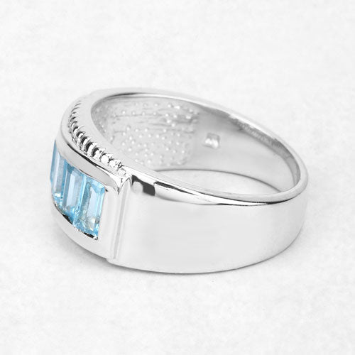 Bids.com 1.75 Carat Genuine Blue Topaz .925 Sterling Silver Ring Rings