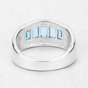 Bids.com 1.75 Carat Genuine Blue Topaz .925 Sterling Silver Ring Rings