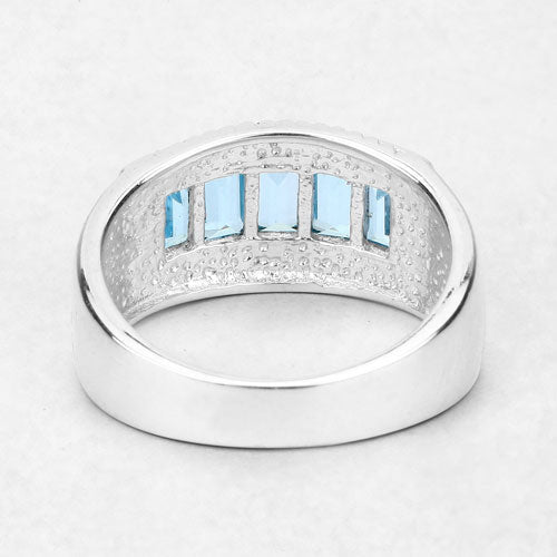 Bids.com 1.75 Carat Genuine Blue Topaz .925 Sterling Silver Ring Rings