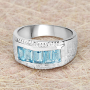 Bids.com 1.75 Carat Genuine Blue Topaz .925 Sterling Silver Ring Rings