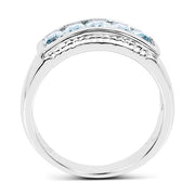 Bids.com 1.75 Carat Genuine Blue Topaz .925 Sterling Silver Ring Rings