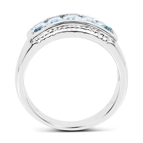 Bids.com 1.75 Carat Genuine Blue Topaz .925 Sterling Silver Ring Rings