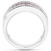 Bids.com 3.36 Carat Genuine Multi Stones .925 Sterling Silver Ring Rings