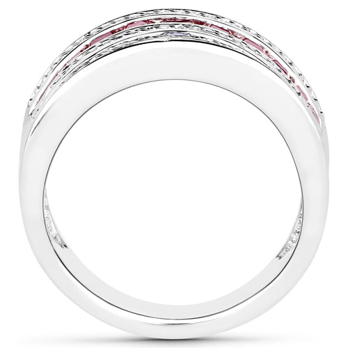 Bids.com 3.36 Carat Genuine Multi Stones .925 Sterling Silver Ring Rings