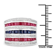 Bids.com 3.36 Carat Genuine Multi Stones .925 Sterling Silver Ring Rings