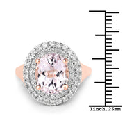 Bids.com 5.48 Carat Genuine Kunzite and White Topaz .925 Sterling Silver Ring Rings