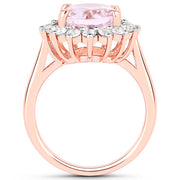 Bids.com 5.56 Carat Genuine Kunzite and White Topaz .925 Sterling Silver Ring Rings