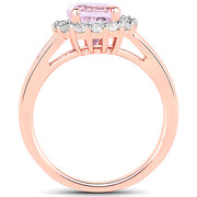 Bids.com 2.25 Carat Genuine Kunzite and White Topaz .925 Sterling Silver Ring Rings