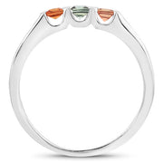 Bids.com 0.68 Carat Genuine Multi Sapphire .925 Sterling Silver Ring Rings
