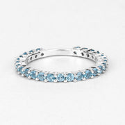 Bids.com 0.94 Carat Genuine Swiss Blue Topaz .925 Sterling Silver Ring Rings